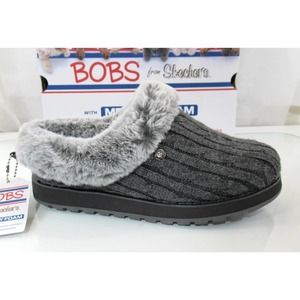 Women's BOBS From Skechers Keepsakes Ice Angel Slippers Clogs Charcoal Size 7